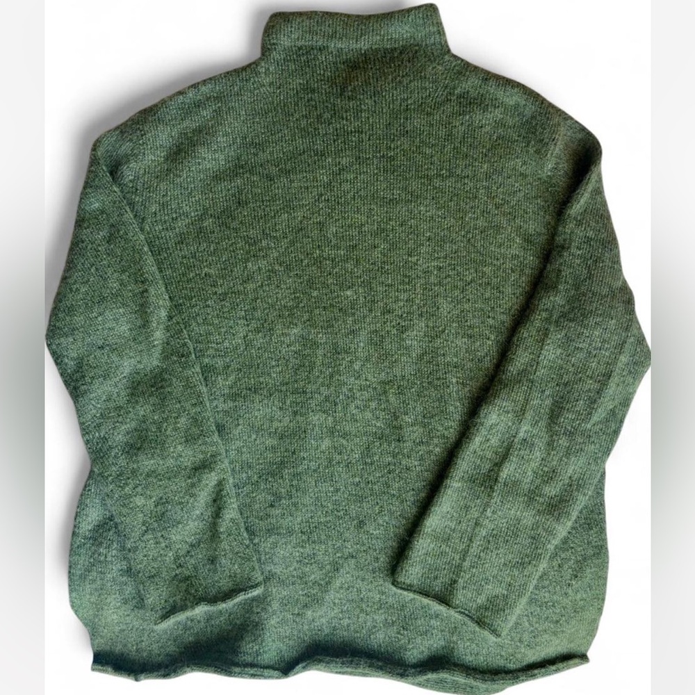 Valerie Stevens Olive Green Turtleneck Sweater - Kid Mohair blend